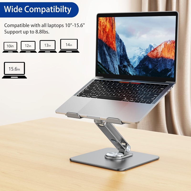 BESIGN LSX7 Laptop Stand with 360° Rotating Base, Ergonomic Adjustable Notebook Stand, Riser Holder Computer Stand Compatible with Air, Pro, Dell, HP, Lenovo More 10-15.6" Laptops (Gray) - Image 3